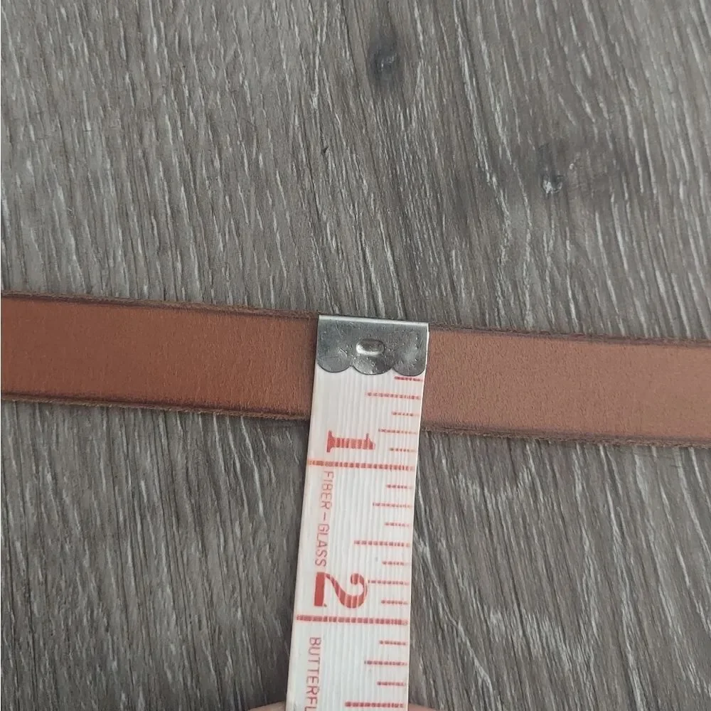 American Eagle Outfitters Brown Leather Skinny Belt Oval Buckle XS/S